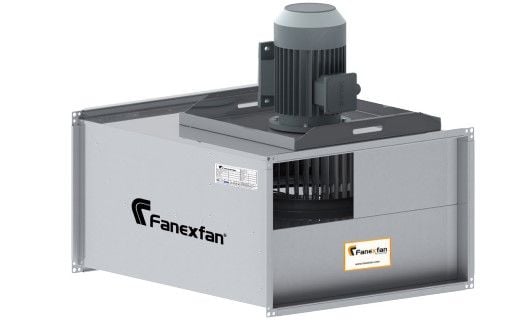 FHDK-SK  Harici Motorlu Öne Eğimli Sık Kanatlı Dikdörtgen Kanal Fan