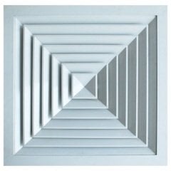 Kare  Anemostad Aliminyum Boğaz Ölçüsü 45*45 Dıştan Dışa Ölçü 60*60 cm - DAMPERLİ - ALÇIPAN TAVAN