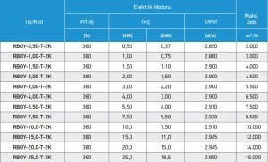 RBOY Geri Eğimli Seyrek Kanatlı Direkt Akuple Tek Emişli Radyal Fanlar