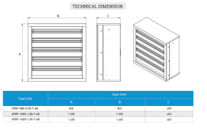 ATKF Dıştan Panjurlu Banyo Wc Tipi  Pvc Malzemeden Mamül Kare Aksiyal Fan